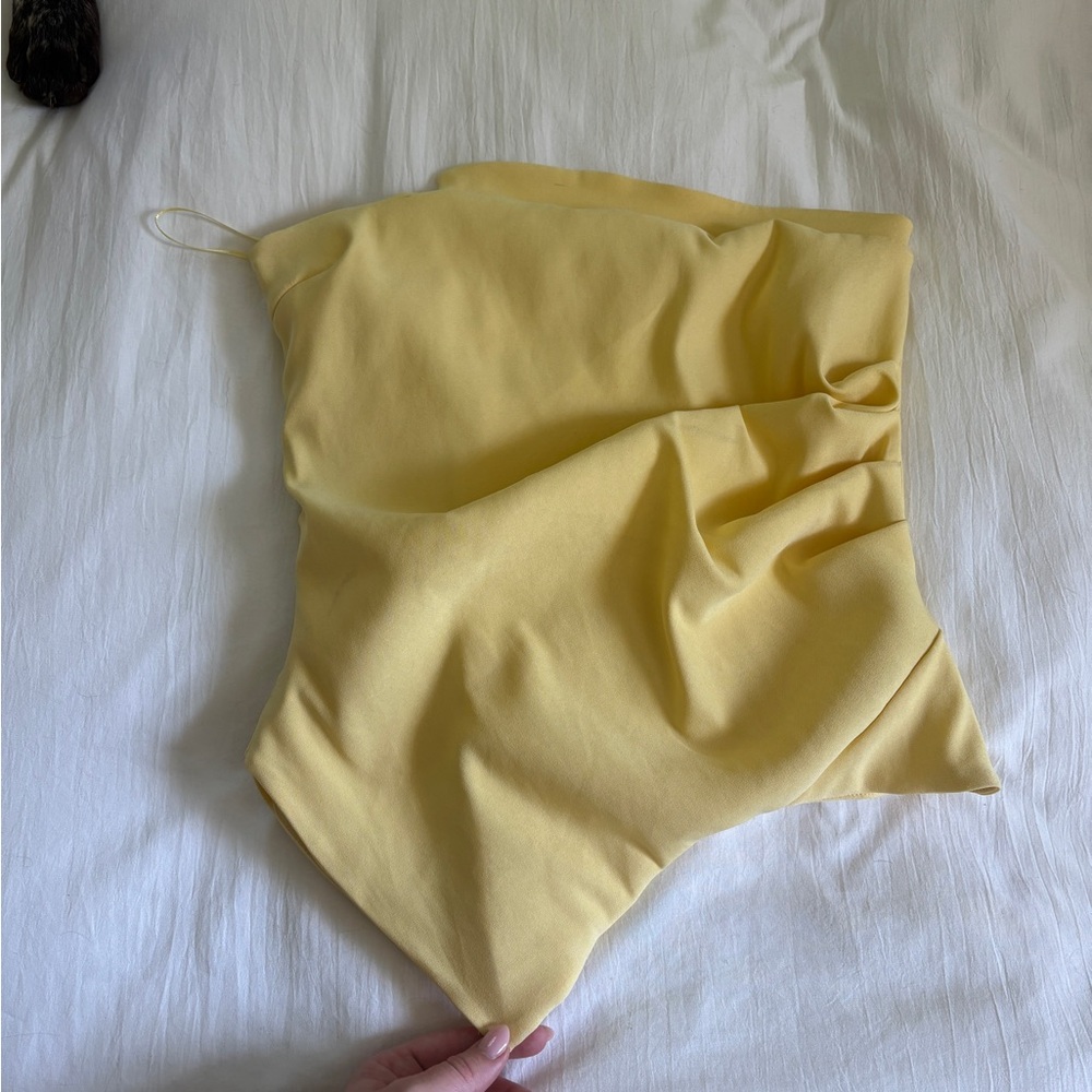 Zara Yellow Strapless Shirt